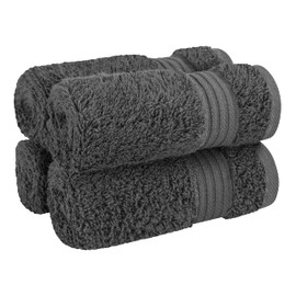 Cotton Paradise Washcloths for Bathroom, 13 x 13 Inch 100% Turkish Cotton Towels Soft Absorbent Luxury Washcloths, Small Hand Face Towels, Gray Washcloths