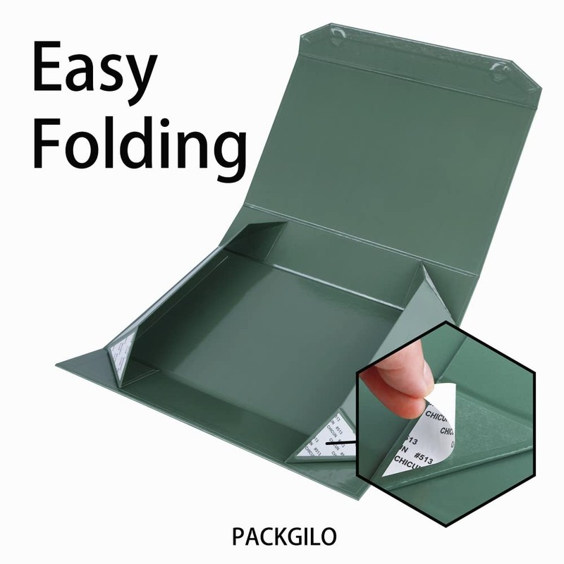 PACKGILO 1 Pack Green Gift Boxes with Lids Small 12
