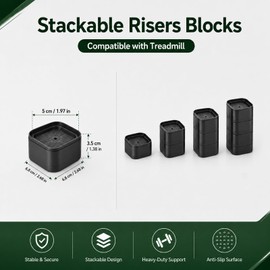 Heclia 6Pcs Stackable Treadmill Incline Riser Block Height Lift Blocks