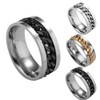 Holibanna Stainless Steel Finger Ring Band Fidget Rings Cool Chain