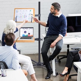 Foldabale Rolling Book Stand for Reading with Laptop Holder, Floor Bamboo Standing for Reading, Height Adjustment Angles Adjustable with 4 Wheels, Music Stand Cookbook Stand