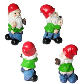 Fayemint Cheeky Garden Gnome, Garden Gnome Statue Ornament, Funny Garden Gnome Statue, Garden Decorations for Garden, Dining Table, Holiday Party (Red