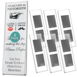 pbf PHOTO BOOTH FRAMES 2x6 Magnetic Picture Frames for Refrigerator | 2 x 6 Clear Magnetic Acrylic Frames for Photo Strips | Magnetic Photo Holders for Fridge, Locker, Sign Holder (6-Pack)