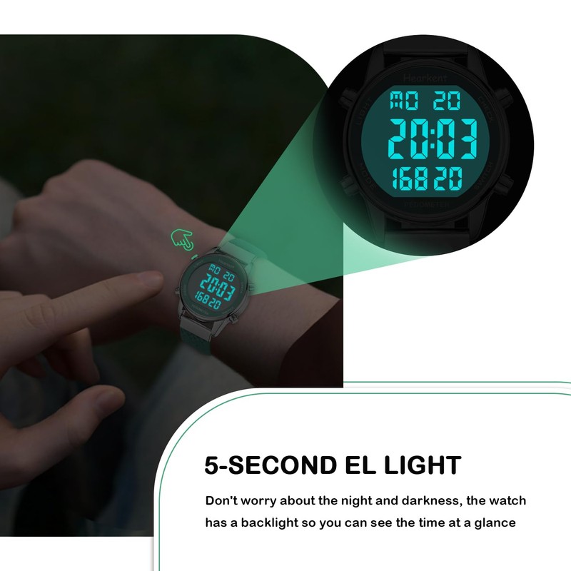 Hearkent Womens Pedometer Watch-Step Tracker Watch with Calories Counter-Non Bluetooth