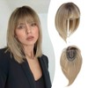 Peonymebeauty 360°Clip in Fringe Hair Topper, 4"X5" Base Hair Toppers