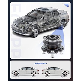 ECCPP ECCPP Pair of 2 512201 Rear Wheel Hub Bearing Assembly fit for 2002-2006 Nissan Altima 2004-2008 Nissan Maxima 2004-2009 Nissan Quest 5 Lug w/ABS Left and Right