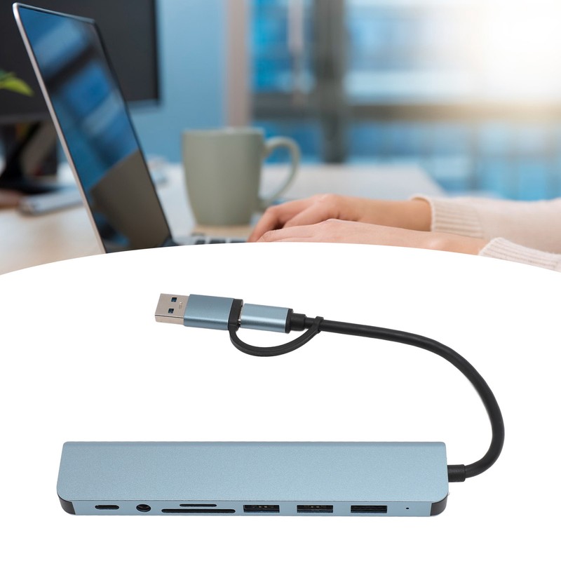 8 in 1 USB C Hub Multi Port Adapter USB
