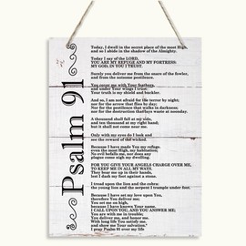 Christian Wall Decor, Hanging Wooden Plaques Decor, Decorative Wooden Wall Sign, Religious Home Decor, Church Decor, Christian Hanging Decor, Bible Verse Scripture Decor, Psalm 91 Sign