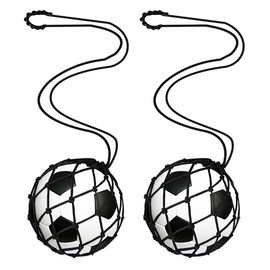 LOOEEL 2Pcs Soccer Ball Net Kicker,Football Kick Trainer,Soccer Return Trainer Net,Solo Soccer Ball Net Training Fits Ball Size 3 4 5 Bungee Trainer Juggling Net-Black