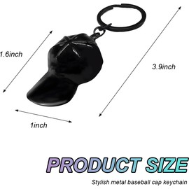 SHMZK 2 PCS MAGA Hat Metal Keychain, Baseball Cap Keychains, USA Flag Hat Metal Key Chain, Key chain for Baseball Fan (Black)