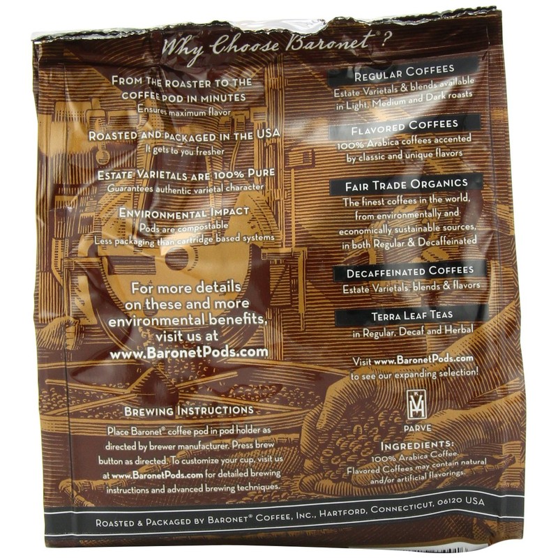 Baronet Coffee Donut Shop Blend Light Roast (140 g), 18-Count