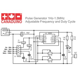 Pulse Generator Adjustable Pulse Width 1Hz-1.5MHz with NE555