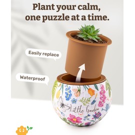 PieceRelax 3D Puzzle Planter 80 Pieces - Flower Pot - Little Garden, Home Decor Flower Pots for Indoor Cactus, Succulents Pots [K1116]