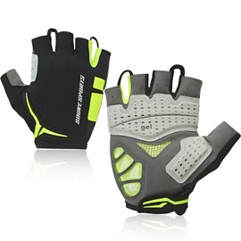 Souke Sports Mens Cycling Gloves with Gel Pads Half Finger Bike Gloves Lightweight Anti-Slip Shock-Absorbing for MTB Road Biking