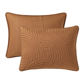 VCNY Home - Full/Queen Quilt Set, Pinsonic Bedding with Matching Pillow Shams, Dorm Room Essentials, Super Soft Home Decor (Sands Orange, 3-Piece)