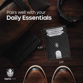 Alpha Pair RFID Wallet for Men - Bifold, and Trendy Slim Wallet for Men of Class - Huge Capacity with 10 Credit Card Holders, ID Window and Compartment for Bills - Giftable Leather Wallet