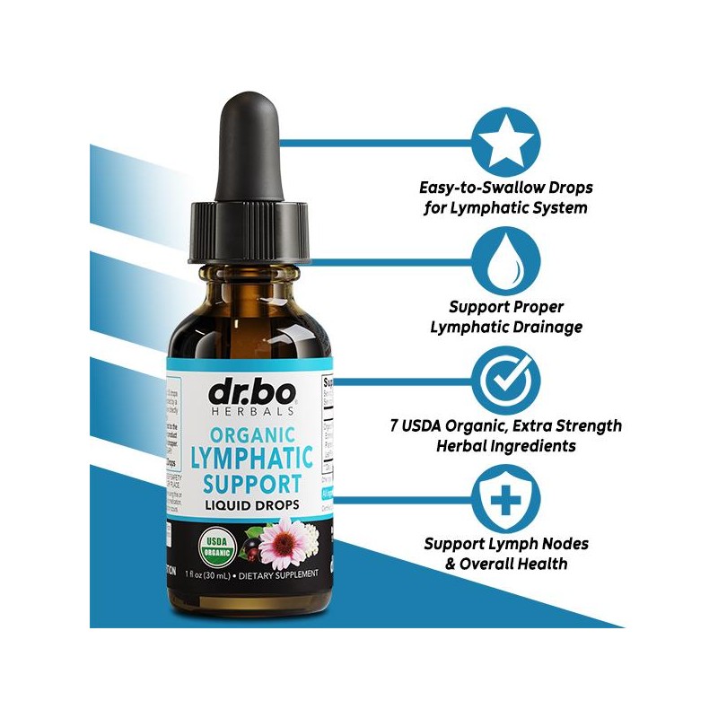 Dr. Bo Lymphatic Support Liquid Drops | USDA Organic Herbal
