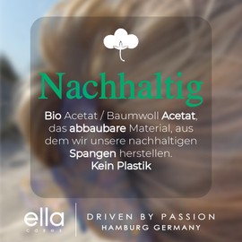 ella cases Svea Hair Clip Large Round Azure Blue Mother of Pearl Colourful Hair Accessories Hair Clips Women for Thick and Thin Hair Shatterproof Made from Sustainable Cotton Acetate