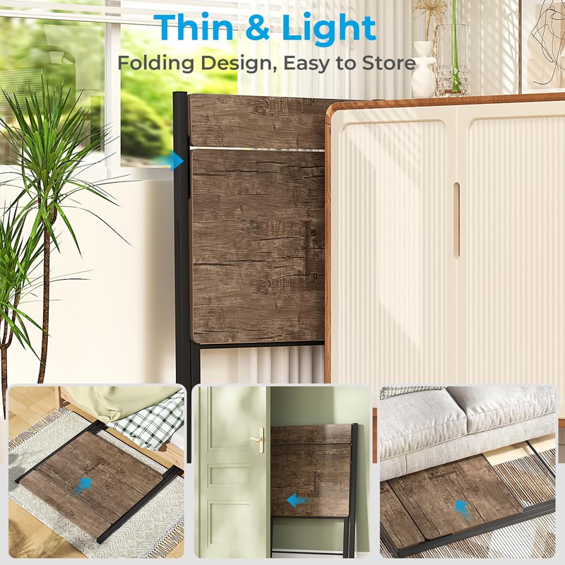 GreenForest No Assembly Folding Desk, 2-Tier Compact Computer Desk with