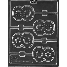 Grandmama's Goodies L057 #8 Number Eight 8 Lollipop Birthday Chocolate Candy Soap Mold with Exclusive Molding Instructions…