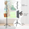 Tangkula Coat Rack Freestanding, Rubber Wood Coat Stand with 8