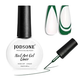 JODSONE 10ml Art Gel Liner Dark Green Gel Nail Polish Need U V Lamp Cured Gift for Girls at Home Salon Design