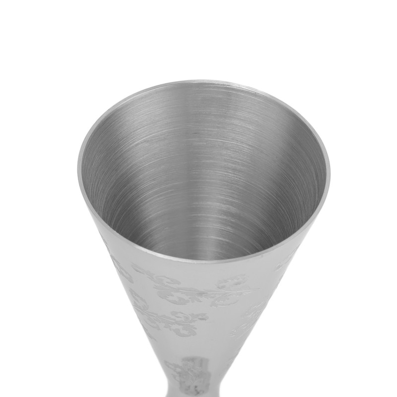 Jigger Stainless Steel Leaves Stripe Double Head Cocktail Bartending Jigger