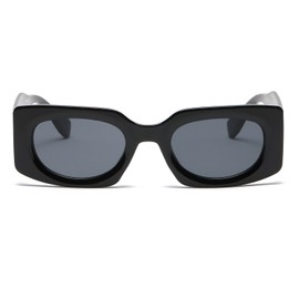 LJCZKA Retro Rectangle Sunglasses for Women Men Trendy 90s Square Sunglasses Vintage Fashion UV400 Protection