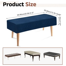 uxcell Dining Bench Cover, Stretch Piano Long Bench Stool Slipcover, Rectangle Washable Seat Cushion Protector for Living Room, Bedroom and Kitchen, Dark Blue