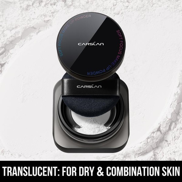 CARSLAN Soft Foucs Make-up Powder, Translucent Loose Setting Powder, Matte,