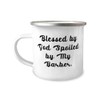 Funny Barber 12oz Camper Mug, Blessed by God Spoiled by