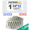 1 3/4" Ring 304 Stainless Coil Roofing Nails 1.2M RoofPak