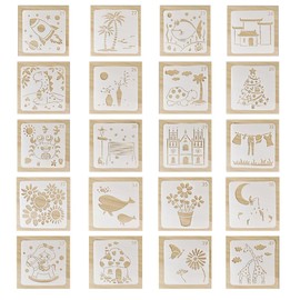 NTRUXZP Stencils Wall Design Set, 20 Pieces Stencils for Painting, Reusable Flower Stencils, Stencil Stuff DIY Craft Template Colour Stencils for Painting on Wood Wall Home