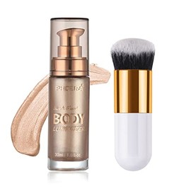 Aceite de Brillo Corporal, Luminizador de Brillo Natural de Oro Rosa, Iluminador Líquido Hidratante Impermeable de Larga Duración, Maquillaje Resaltad