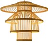 Bamboo Woven Pendant Light Imitation Sheepskin Chandelier Lantern Hanging Lamp