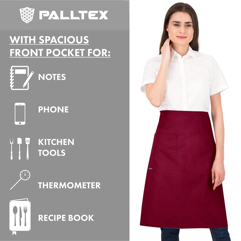 PALLTEX Gavroche Pre-Tie Long Cooking Apron Men Short Cooking Apron