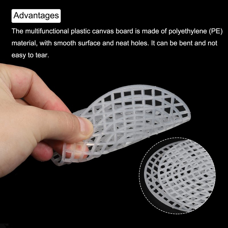 sourcing map Plastic Mesh Canvas Sheet 9.6cm/ 3.8" White Round