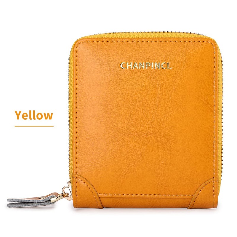 CHANPINCL RFID Wallets for women Genuine Leather Zipper Purses Secure