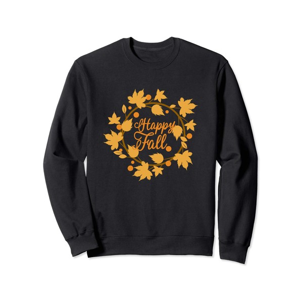 Cute Autumn Season Happy Fall Wreath Colorful Leaves Sweatshirt