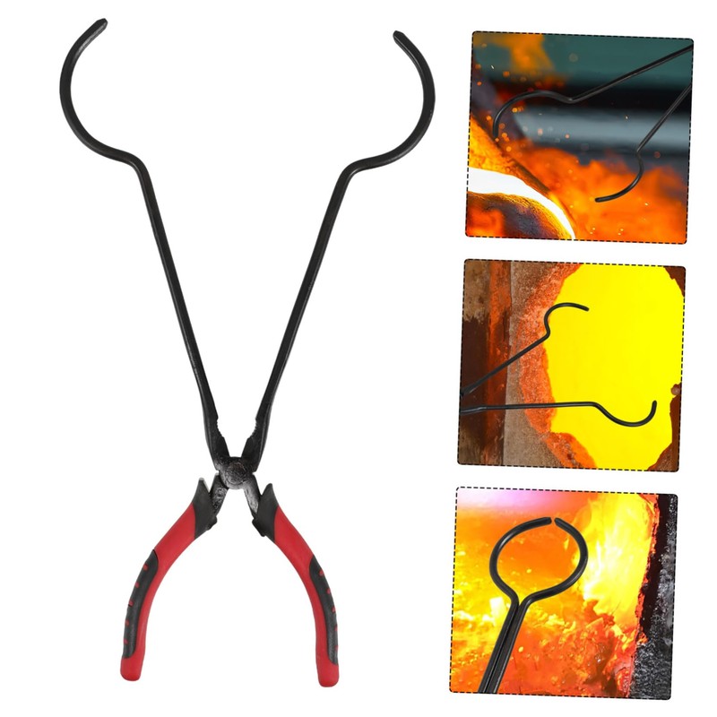 Tofficu Graphite Crucible Tongs Clamp for Metal Melting Furnace Jewelry