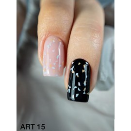 kodi professional No Sticky Top Coat Art 7ml. With flakes. Glossy finish Gel Led Uv (No Sticky Top ART 15)