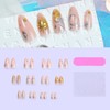 Gold Silver Snake Press on Nails Sun Star False Nails