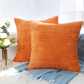 CALIYO Cushion Cover Corduroy Plain Set of 2 Cushion Covers 40 x 40 cm Cushion Covers for Decorative Cushions Sofa Cushion Couch Cushion in Many Colours