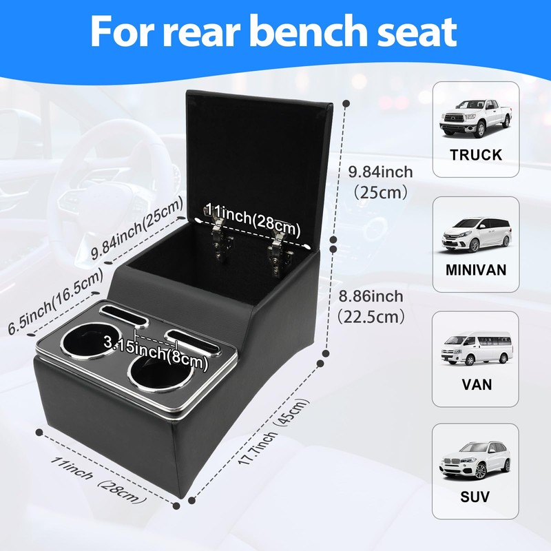 Center Console, Universal Front Bench Seat Consoles,Truck Seat Organizer and