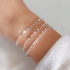 Annika Bella Double-Layered Sterling Silver Bracelet, Length 6.75-7.75 Inches, Stranded
