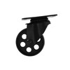 FactorDuty 4 All Black Metal Swivel Plate Caster Wheels w/Brake