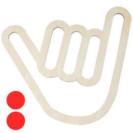 CREATCABIN Shaka Wooden Wall Sign, Hand Shape, Finger Gesture, Wall Decoration, Hanging Boards, Wood, Hawaii, Aloha, for Home, Living Room, Kitchen, Bathroom, Bedroom, Decorations, 20.3 x 20.7 cm