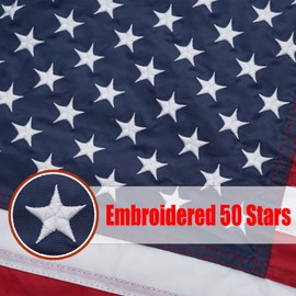 Frunke Small American Flag for Boat 12x18 Inch, Embroidered US Boat Flags for Outside Durable USA America Flag Banner with 2 Brass Grommets 4th of July Decoration Long Lasting