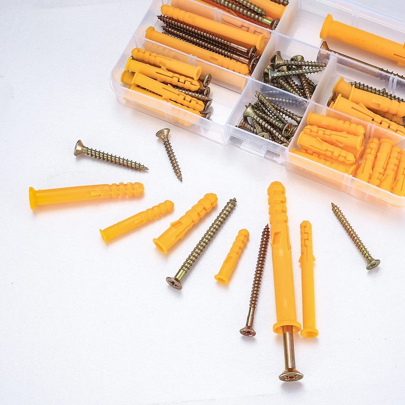 Board Anchor Screw Set, 6 Sizes, 88 Pieces, Drywall Anchor