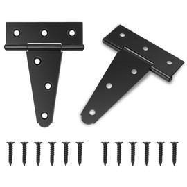 DURIGID 2 Pack 4 Inch Hinges Heavy Duty Gate Door Hinges for Wood, Vinyl and Metal Gates, T Strap Gate Hinges Used for Smaller Projects Like Cabinet Doors, Small Garden Gates, or Shed Windows